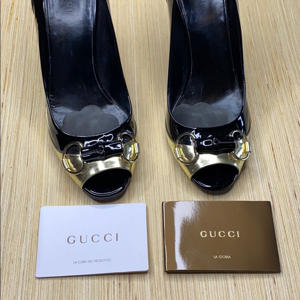 Gucci open toe high heels